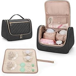 LUXJA Wearable Breast Pump Bag (with a Waterproof Mat) Compatible with Momcozy, Willow and Elvie Breast Pump, Carrying Case for Wearable Breast Pump and Extra Parts (Patent Pending), Black-image-44