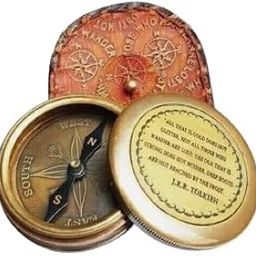 Brass Poem Compass with Leather Case J.R.R. Tolkien Directional Magnetic Compass, Best Compass for Hiking & Travelling, Best Gift for Festivals-image-95