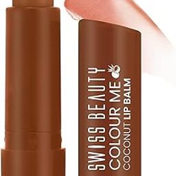 Swiss Beauty Colour Me Tinted Lip Balm with 12 Hours of Hydration | For Dry & Chapped Lips | With SPF 15, Shea Butter and Vitamin E | Long Lasting Glossy Finish Lip Balm | Shade - Coconut Blast, 4.5g-36