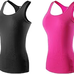 the blazze Women's Yoga Tank Top Compression Racerback Top Baselayer Quick Dry Sports Runing Vest Pack of 2-picture-5