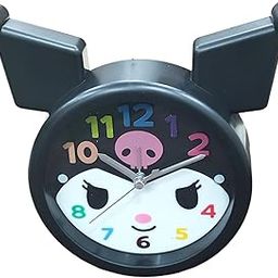 LIGHTER HOUSE Cutest Sanrio Kuromi Round Shape Look Table Alarm Clock for Kids Room Study Table Clock - 01 Pc.- Black-image-10