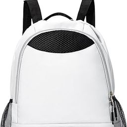 Drawstring Basketball Backpack Zipper Gym Bag for Football Rugby Ball Travel White-image-60