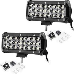 Allextreme EX24FW2 24 LED Fog Light Bar 7.5 Inch Waterproof Spot Beam Cube Worklight with Mounting Bracket for Motorcycles and Cars (72W, White Light, 2 PCS)-23