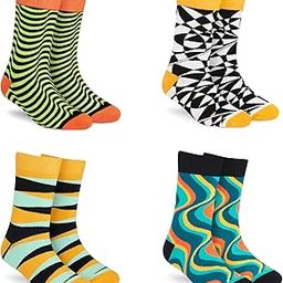 Socks for MEN and WOMEN - (Combo Pack of 4 | Crew Length | Material: Combed Cotton | Multicolour | Size: Free (UK 7-12))-picture-5