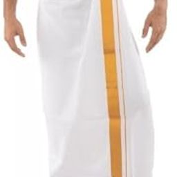 Mens White Color 3.6 Meters Cotton OPEN Dhoti with Golden Zari Patti (L whiite Premier 3.6 Mts)-image-35