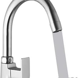 Zap Bolt Swan Neck Kitchen Faucet Tap | 100% Brass | Chrome Finish | Single Lever Mixer | Swivel Spout | Hot & Cold Water | Sink Tap for Modular Kitchens & Utility-picture-10