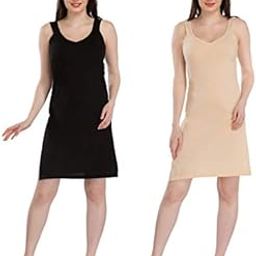 Cotton Rich Camisole Slip for Women| Long Kurti Slip/Suit Slip/Camisole Slip Knee Length - Pack of 2-image-49