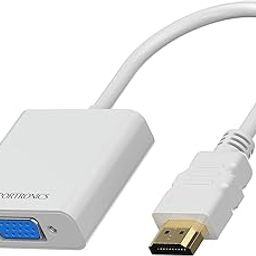 Portronics DigiBridge HDMI to VGA Converter with 1080p Full HD @ 60 Hz Max Resolution, 16 cm Long Cable, Durable Build Material, Compatible with Laptop & Desktop (White)-16