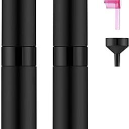 Portable 10ml Mini Perfume Atomizer Bottles – Empty Refillable Spray Bottle with 2 Types of Refill Tools – Pocket Travel Perfume Sample Bottles for Men & Women (Black)-44