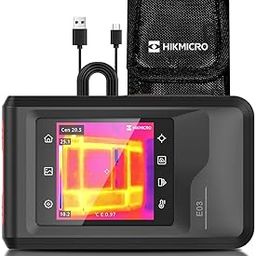 HIKMICRO E03 Pocket-size Compact Thermal Imaging Camera with Visual Camera, 96 x 96 IR Resolution/9,216 Pixels, Powered by SuperIR, 25 Hz, 3.5" Touch Screen Thermal Imager, IP54, -4°F to 662°F-27