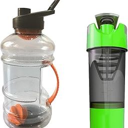 Gym Combo 1.5L Sports Water Bottle with Mixer Ball and 450 ml Protein Shaker Bottle Gallon Sipper Water Bottle and Gym Shaker-image-36