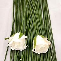 3A Featuretail 12 Inch Dark Green Floral Stem Wire Crafting Floral Paper Wrapped Wire for Artificial Flowers Making, Plant Stub Stem, DIY Flower Arrangement (50 Piece, Green Floral Wire)-20