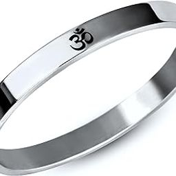 Bracelet for Men Stainless Steel | Aum Om Kada for men Bracelets | Bracelet for Boys Rose Silver Kada | Waterproof, Anti-tarnish Bracelet, Rust-free, Skin friendly | 8 mm Bracelets for Men-image-84