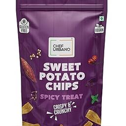 Chef Urbano Sweet Potato Chips Spicy Treat 80g | Gluten Free | | Vegan | Low GI | Crunchy Healthy Snacks | High Protein and Fiber Rich | Good for Diet | Good for Kids Pack of 6-image-5