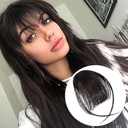 Glorious Hub Most Natural Looking American Wispy Bangs Fringe Hair Extensions for Girls and Women, Easy Single Clip In, Natural Brown-image-31