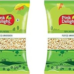 Pink Delight Puffed Amaranth (Rajgira), Gluten-Free, High in Protein, Rich in Calcium, 100% Natural, Pack of 2, 100g Each-image-97