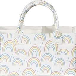Sammy & Lou Felt Diaper Caddy Organizer - Nursery Storage Bin and Car Organizer for Diapers and Wipes - Painted Rainbow-16