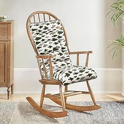 Kuber Industries 18x48 Inch Extra Long Chair Cushion for Comfortable Sitting | Rocking Chairs for Indoor/Outdoor | Cushion For Home, Office | Back Rest Support Cushion with Ties | Tree - Green-picture-26