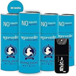 ROYAL SWAG Ayurvedic & Herbal Cigarette, Mint Flavour Smoke Tobacco Free Cigarettes with Shot - (20 Sticks, Shot -1)-image-76