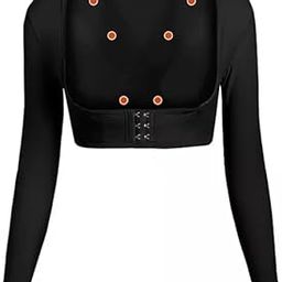 WellSale Upper Arm Shaper Post Surgical Slimmer Compression Sleeves Humpback Posture Corrector Tops Women Shoulder Shapewear Back Support-image-35