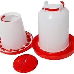 TM&W-Feeder and Drinker for Chicken Quail Duck Turkey ghosse Parrot Animal Birds- (1.5Kg Feeder 1 pc & 1.5Ltr Drinker 1 Pc=2)-image-1