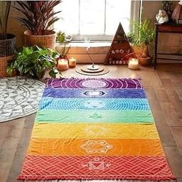 OYEFLY Rainbow Chakra Yoga Mat Sunscreen Shawl Hippy Boho Gypsy-image-19