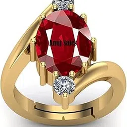 anuj sales 7.00 Ratti 6.50 Carat A+ Quality Natural Burma Ruby Manik Unheated Untreatet Gemstone Gold Ring for Women's and Men's(GGTL Lab Certified)-picture-15