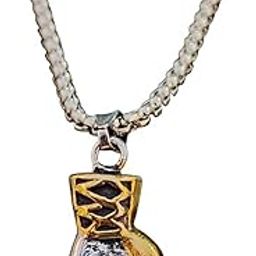 Boxing Glove Pendant Necklace, Two-Tone Silver and Gold, Chain Length 45 cm For Mens-image-8