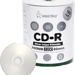 Smartbuy 700mb 80min 52x CD-R Silver Inkjet Hub Printable Blank Recordable Media Disc 100-Disc 100-Disc-image-19