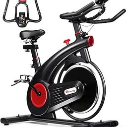 PowerMax Fitness® Steel B-S2 Exercise Spin Bike with 14 Kg Flywheel, Adjustable Resistance, LCD Monitor and Heart Rate Sensor for Fitness at Home; Home Workouts (Max Weight Capacity: 140 kg) Black-16