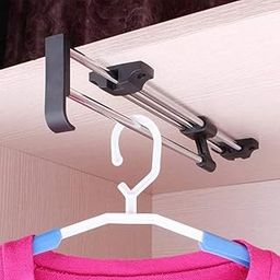 ATHGLOBAL 35CM Long 1 Piece Closet Rail Top-Mounted Sliding Pull Out Wardrobe Clothes Hanger Rack for 35 Cm to 40 Cm (14 to 16 inch) Deep Cabinet-picture-18