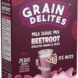 The Great Banyan GrainDelites Milkshake Mix - Beetroot, Sprouted Grains, Millets and Nuts 200g - 100% Natural, No Refined Sugar Drink Mix for Kids and Adults-image-98