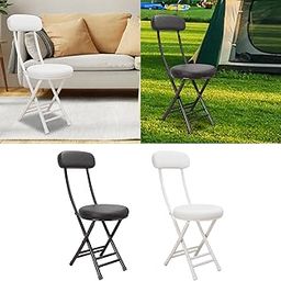 CALANDIS™ Cushioned Folding Stool Compact Sturdy with Back Rest for Lawn Garden Garage Black | Furniture | & Hiking | Outdoor Sports-image-81