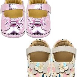 6 To 12 Months Baby Girls Set of 2 Pair Synthetic Leather Sandal Booties (Pink,Silver,Beige) -BT1215andBT1242-image-19