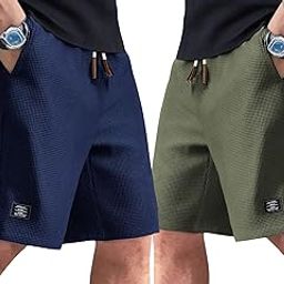 Men's Shorts Combo Pack | Stylish Slim Fit Casual Shorts for Men | Elastic Waistband | Breathable & Lightweight Fabric | Pack of 2-image-84