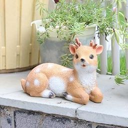 Wonderland Sitting Baby Deer Fawn Resin Statue | Outdoor décor| Garden décor Items-image-21