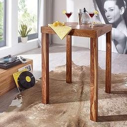 AMD ARTS Bar Table Solid Wood Bar Table | Bar Table for Living Room and Modern Country House Style Wooden Standing Table Square | Product Solid Wood Furniture | Natural Brown-image-72