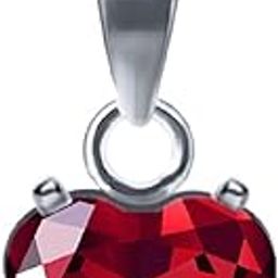 925 Sterling Silver Heart Solitaire Zircon Pendant for Women and Girls | Gift for Women n Girls | With Certificate of Authenticity | Pendant Only | Locket | (Red)-image-18