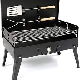 Briefcase Style Folding Portable Charcoal Barbecue and Tandoor Grill Foldable BBQ Grill-image-4