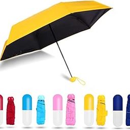 Portable Mini Travel Umbrella - Windproof Folding Umbrella with Storage Case Sun and Rain UV Protection Essentials for Women, Men, Kids,Rain (Color May Be Very)-picture-42