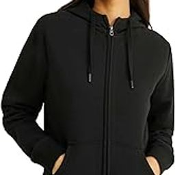 Relaxed Fit Plain Cotton Blend Full Sleeves Hodded Zipper Hoodie for Women-image-79