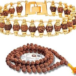 Vitamin LV Modern Rudraksh Bracelet With 5 Mukhi Rudraksha Mala 108 Beads with Certificate 7mm (Combo Offer) |5 Mukhi Rudraksh | for Meditation and Yoga for Men and Women | in Free Sizes-image-79