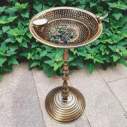 THE STYLE SUTRA Garden Bird Bath Stable Support Iron Birdfeeder for Outdoors Courtyard Patio-image-85
