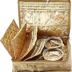 atorakushon® Satin Golden Multipurpose Make Up Pouch Jewellery Cosmetic Organizer Necklace Pouches Traveling Kit for Women's-image-98