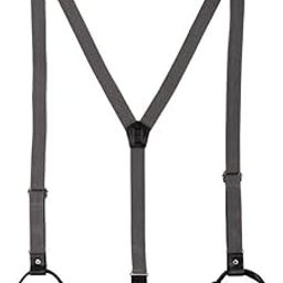 Solid Grey with Black Y Back Slim Suspender For Men-image-29