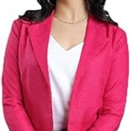 Fabcurate Stunning Elevated Workwear Jacket for Women Pink | Notched Neck with Full Sleeves Jacket for Ladies | Fashionable Casual Wear-25