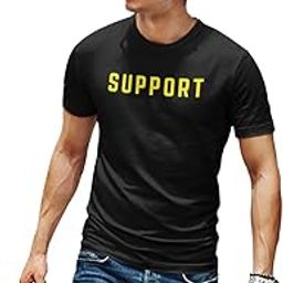 Black Cotton Gaming MOBA T-Shirt - Competitive Gamer Apparel, Teamwork, Esports – Support-25