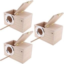 CALANDIS™ 3Pc Wooden Wild Bird Nest Box Nesting Feeding Feeder Station House & Stick | Birdhouses | Bird & Wildlife Accessories | Yard, Garden & Outdoor Living-11