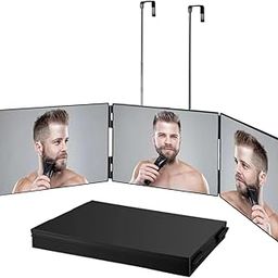 3 Way Trifold Mirror for Self Hair Cutting - Height Adjustable, See Back of Head - Barber Mirror for Men & Women-picture-33