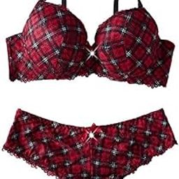 Padded Push Up Bra Panty Red Lingerie Set for Women 32B-image-85